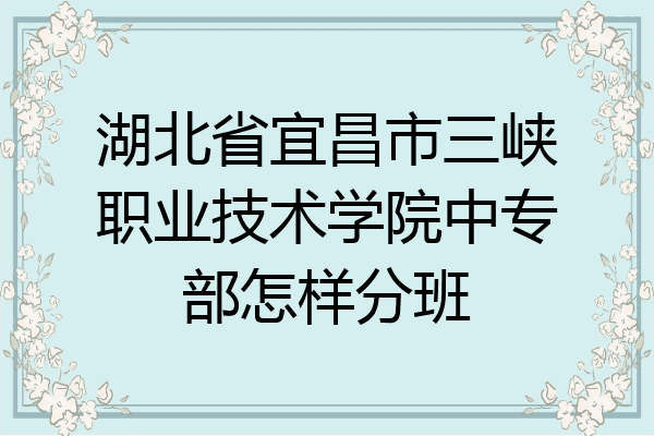 湖北省宜昌市三峡职业技术学院中专部怎样分班