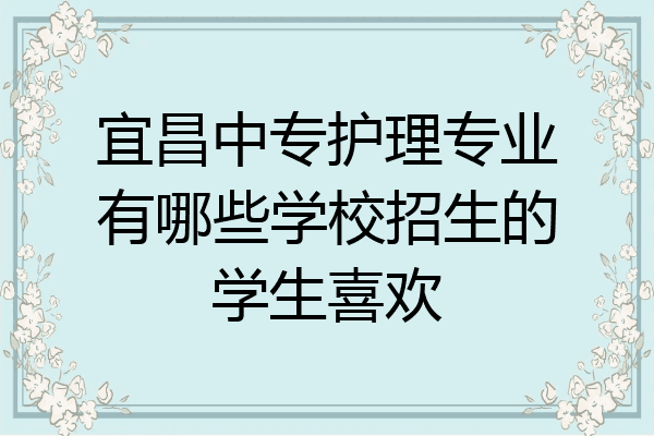 宜昌中专护理专业有哪些学校招生的学生喜欢