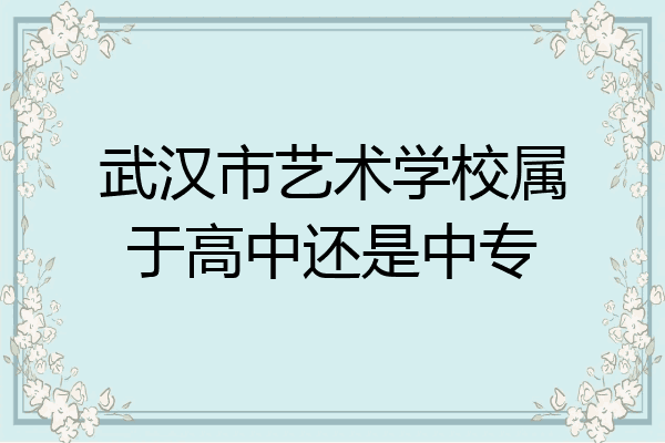 武汉市艺术学校属于高中还是中专