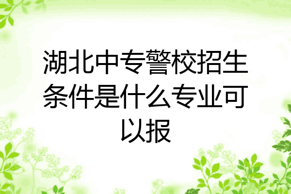 湖北中专警校招生条件是什么专业可以报