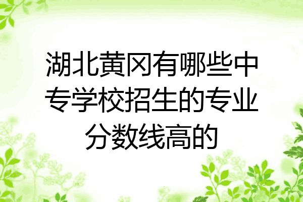 湖北黄冈有哪些中专学校招生的专业分数线高的