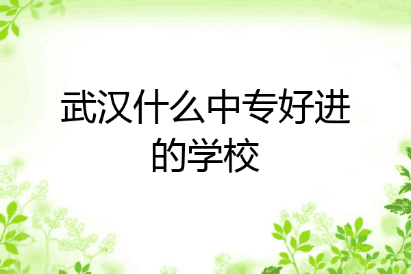 武汉什么中专好进的学校
