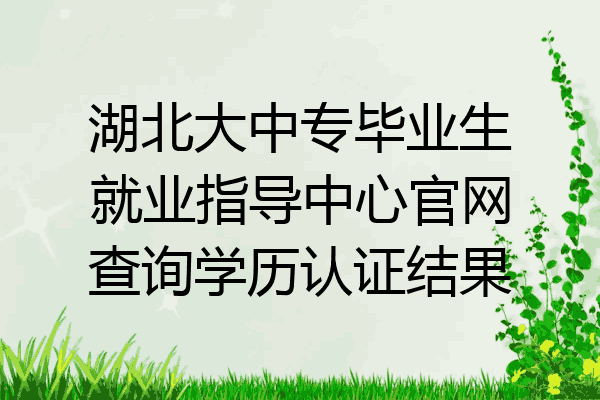 湖北大中专毕业生就业指导中心官网查询学历认证结果