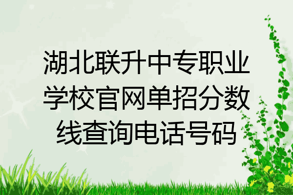 湖北联升中专职业学校官网单招分数线查询电话号码