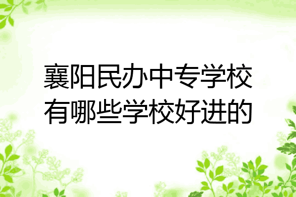 襄阳民办中专学校有哪些学校好进的