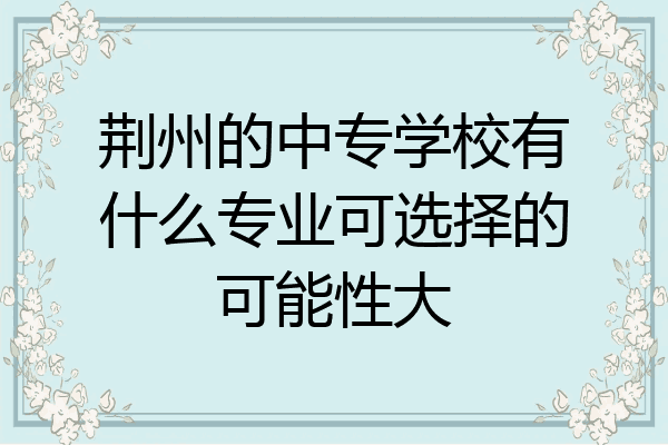 荆州的中专学校有什么专业可选择的可能性大