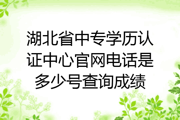 湖北省中专学历认证中心官网电话是多少号查询成绩