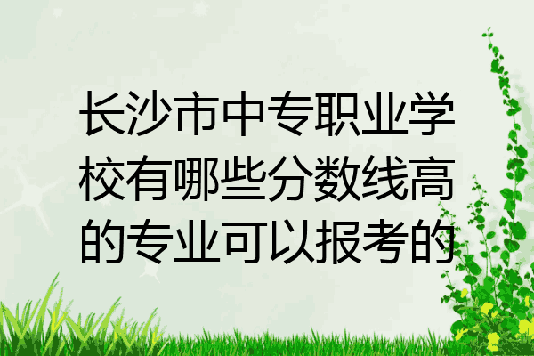 长沙市中专职业学校有哪些分数线高的专业可以报考的
