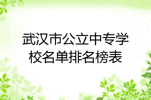 武汉市公立中专学校名单排名榜表
