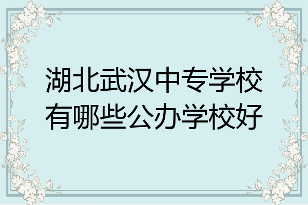 湖北武汉中专学校有哪些公办学校好