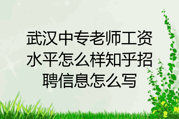 武汉中专老师工资水平怎么样知乎招聘信息怎么写