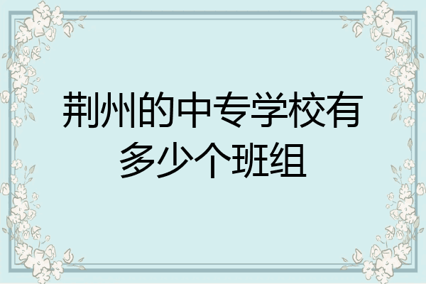 荆州的中专学校有多少个班组
