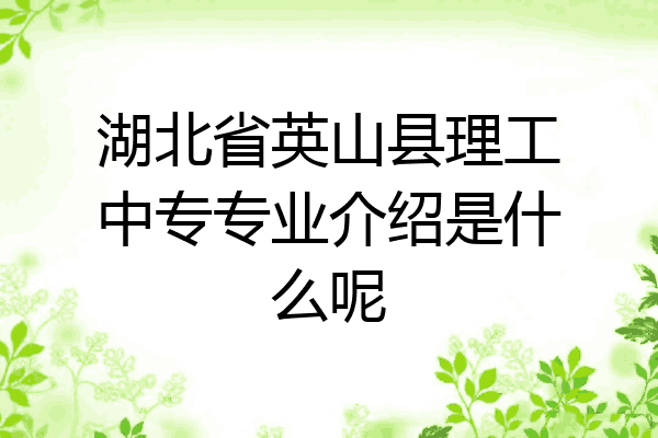 湖北省英山县理工中专专业介绍是什么呢