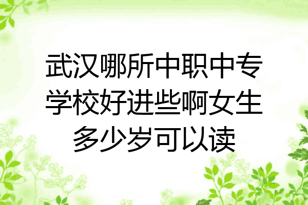 武汉哪所中职中专学校好进些啊女生多少岁可以读