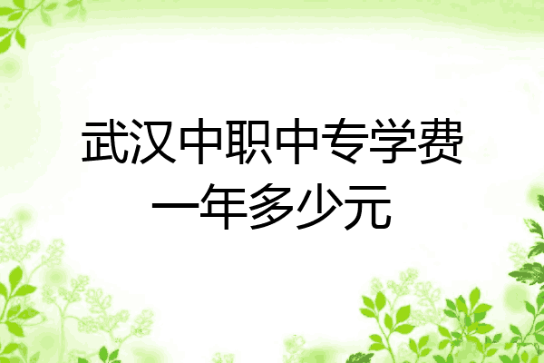 武汉中职中专学费一年多少元