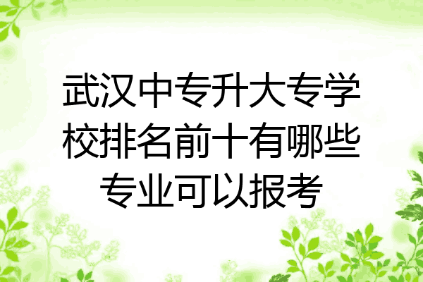 武汉中专升大专学校排名前十有哪些专业可以报考
