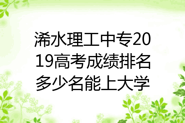 浠水理工中专2019高考成绩排名多少名能上大学