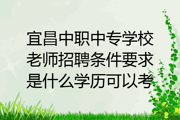 宜昌中职中专学校老师招聘条件要求是什么学历可以考