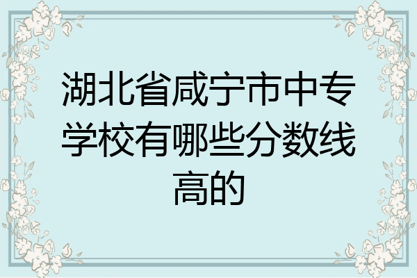 湖北省咸宁市中专学校有哪些分数线高的