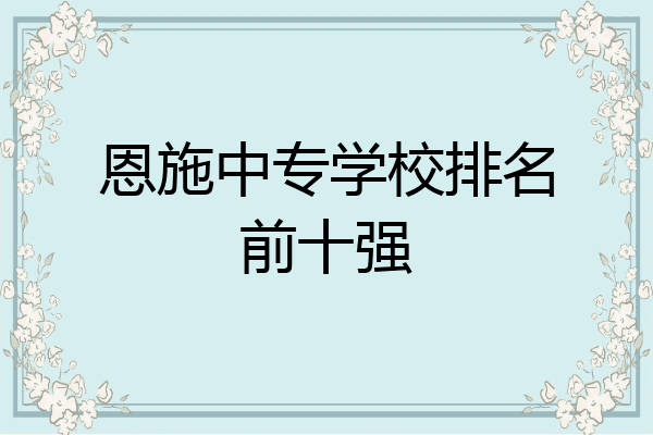 恩施中专学校排名前十强