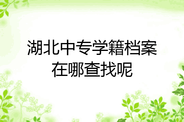 湖北中专学籍档案在哪查找呢