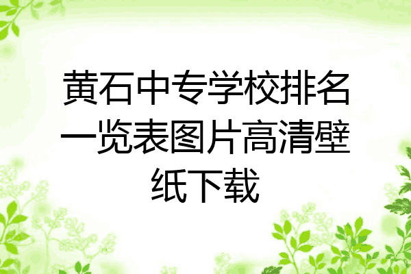 黄石中专学校排名一览表图片高清壁纸下载