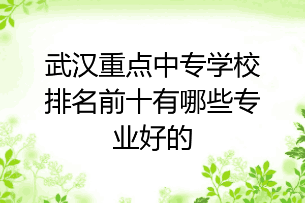 武汉重点中专学校排名前十有哪些专业好的