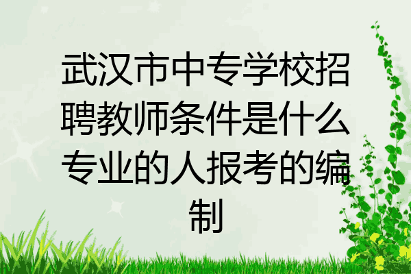 武汉市中专学校招聘教师条件是什么专业的人报考的编制