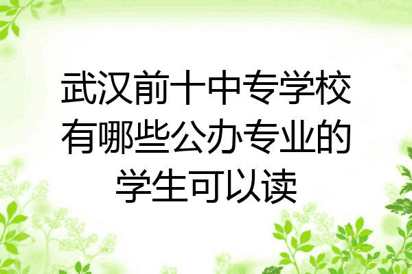 武汉前十中专学校有哪些公办专业的学生可以读