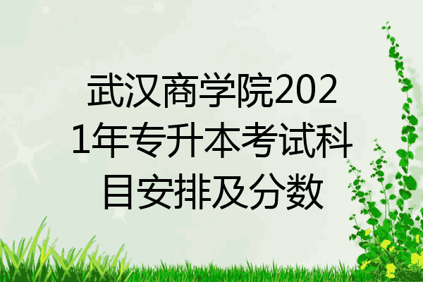 武汉商学院2021年专升本考试科目安排及分数