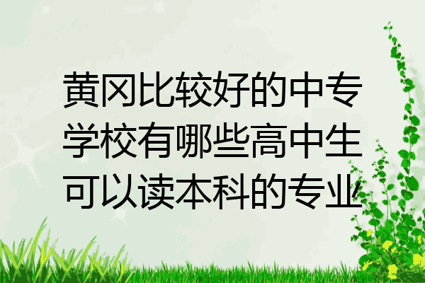 黄冈比较好的中专学校有哪些高中生可以读本科的专业
