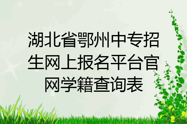 湖北省鄂州中专招生网上报名平台官网学籍查询表