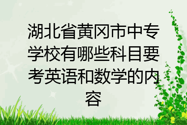 湖北省黄冈市中专学校有哪些科目要考英语和数学的内容