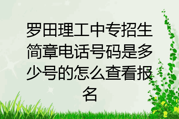 罗田理工中专招生简章电话号码是多少号的怎么查看报名