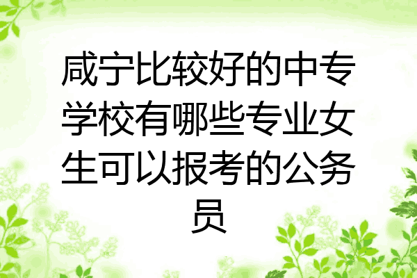 咸宁比较好的中专学校有哪些专业女生可以报考的公务员