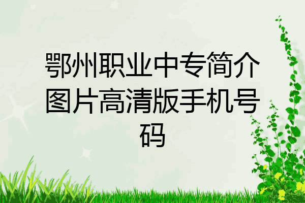 鄂州职业中专简介图片高清版手机号码