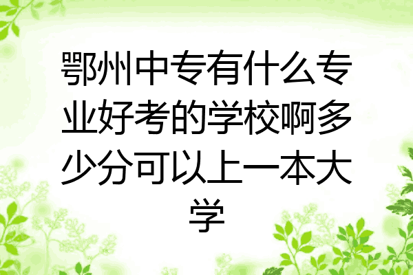 鄂州中专有什么专业好考的学校啊多少分可以上一本大学