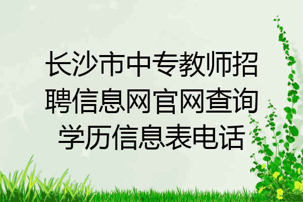 长沙市中专教师招聘信息网官网查询学历信息表电话