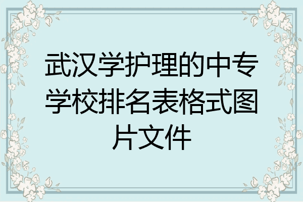 武汉学护理的中专学校排名表格式图片文件