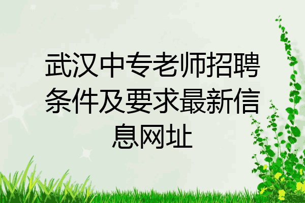 武汉中专老师招聘条件及要求最新信息网址
