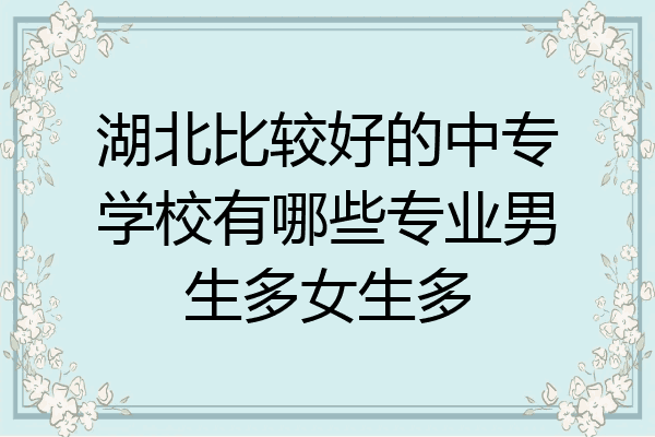 湖北比较好的中专学校有哪些专业男生多女生多