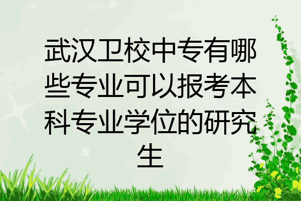 武汉卫校中专有哪些专业可以报考本科专业学位的研究生
