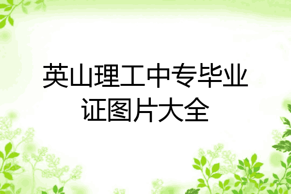 英山理工中专毕业证图片大全