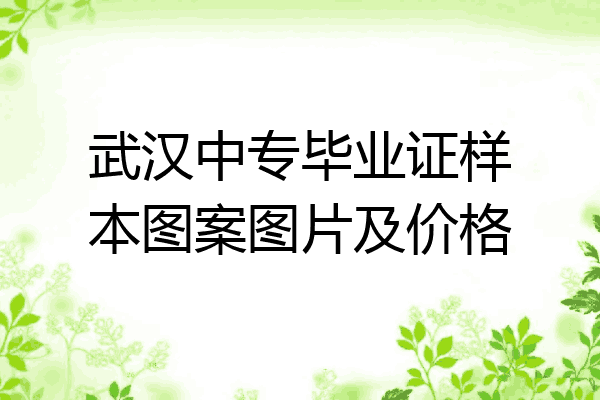 武汉中专毕业证样本图案图片及价格