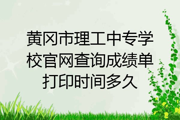 黄冈市理工中专学校官网查询成绩单打印时间多久