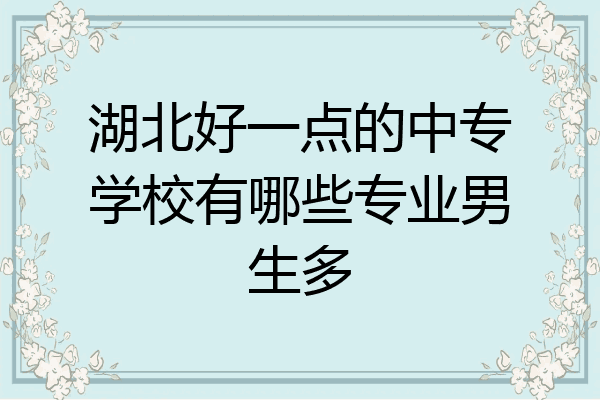 湖北好一点的中专学校有哪些专业男生多
