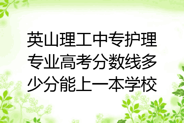 英山理工中专护理专业高考分数线多少分能上一本学校