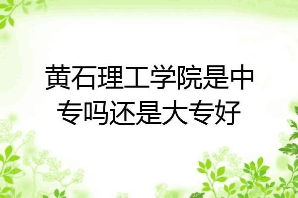 黄石理工学院是中专吗还是大专好