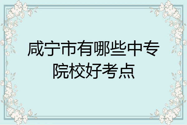 咸宁市有哪些中专院校好考点