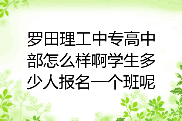 罗田理工中专高中部怎么样啊学生多少人报名一个班呢
